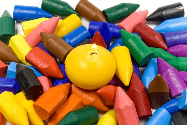 candle making with crayons