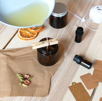 Stearin is used as a natural hardener in the candle making process