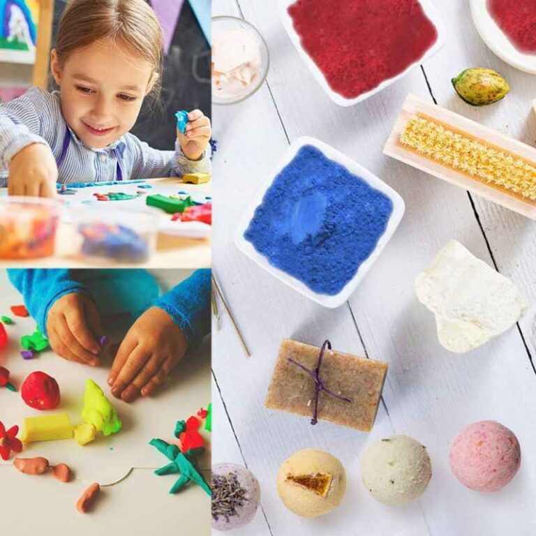 Candle making kits and molds featuring mushroom and owl designs, perfect for creative projects