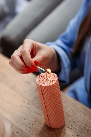 Handcrafted candle making at unique distillery